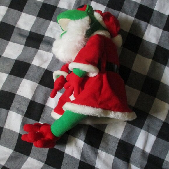 Vintage 24K Frog Culture Santa Outfit Plush Tree Frog Christmas 1996 - Picture 2 of 8